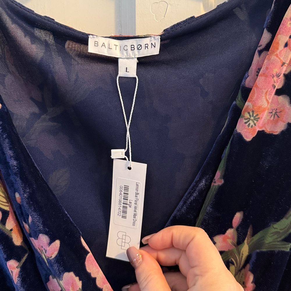 Baltic Born Navy Velvet Floral Maxi Dress - Picture 2 of 5